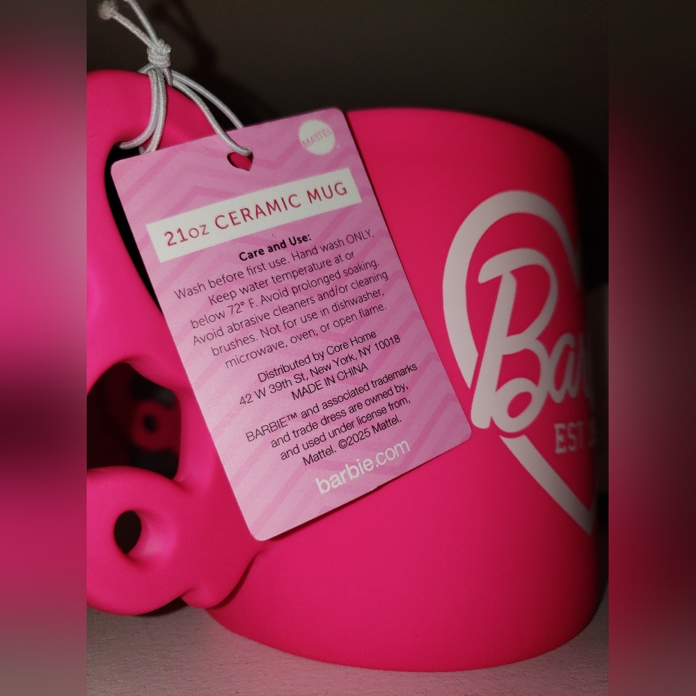 21 oz Hot Pink Barbie Mug Barbie Est. 1959 - Picture 9 of 9